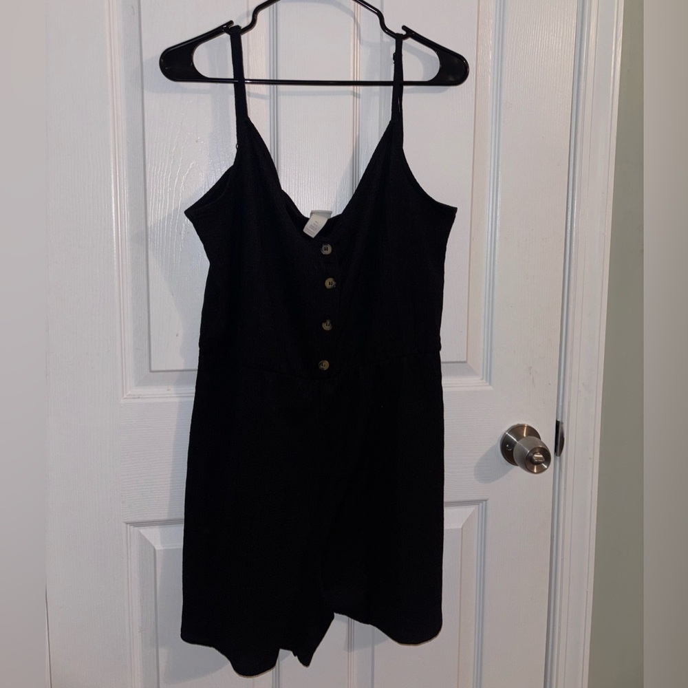 Black Button-Down Romper From H&M